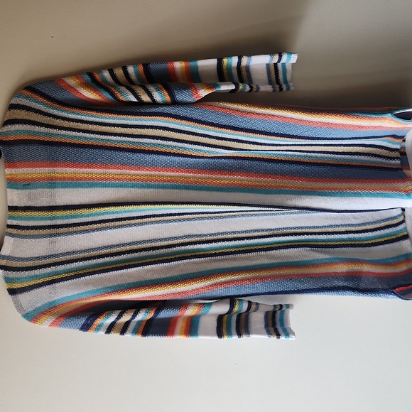 Chaps multi striped tunic sweater womens M linen, cotton blend - Picture 8 of 9